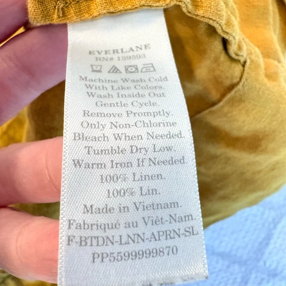 Everlane 100% Linen Button-Front Tank Top — Mustard Yellow - Picture 4 of 4